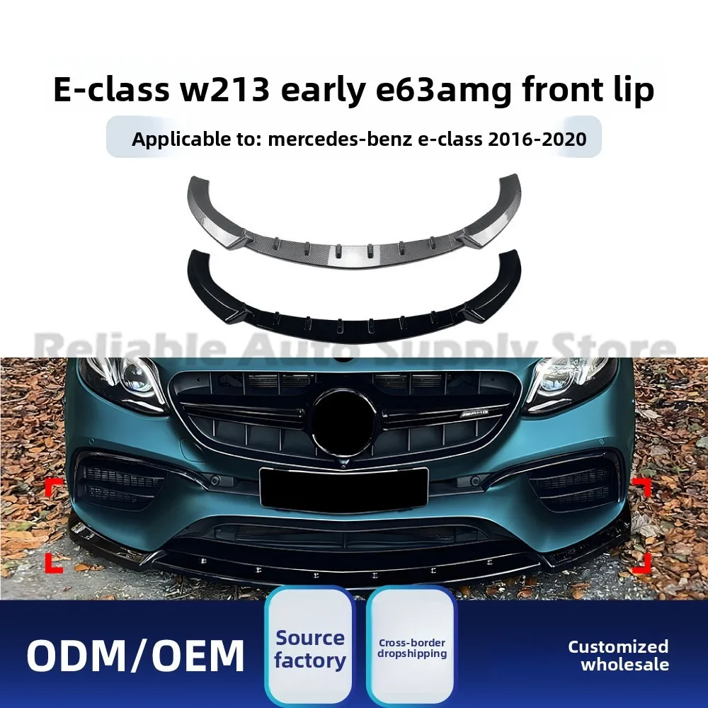 

Front Bumper Lip Splitter for Mercedes E Class W213 E63 AMG 2016 2020 Black and Carbon Fiber Style Upgrade Premium Perfect Fit