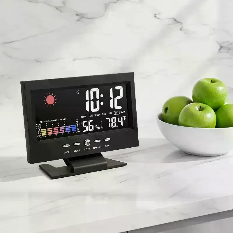 Weather Station Clock Multi-functional Digital LCD Display Hygrometer Calendar Temperature Humidity Meter No Guess Comfort Know