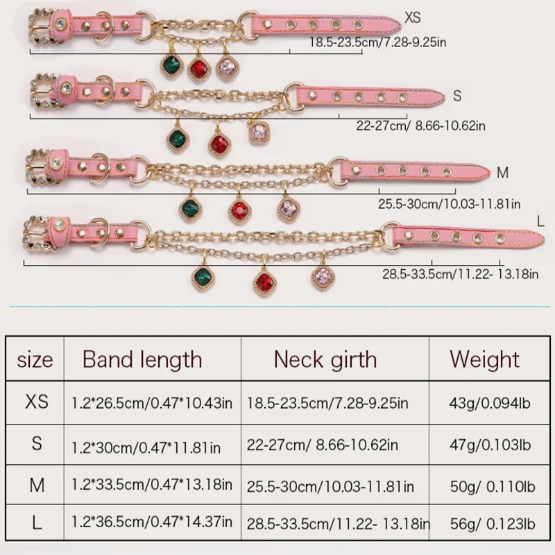 

Роскошный ошейник со стразами и искусственной кожей, металлический ошейник для собак, набор поводков для кошек, маленьких собак, аксессуары для домашних животных, товары для домашних животных