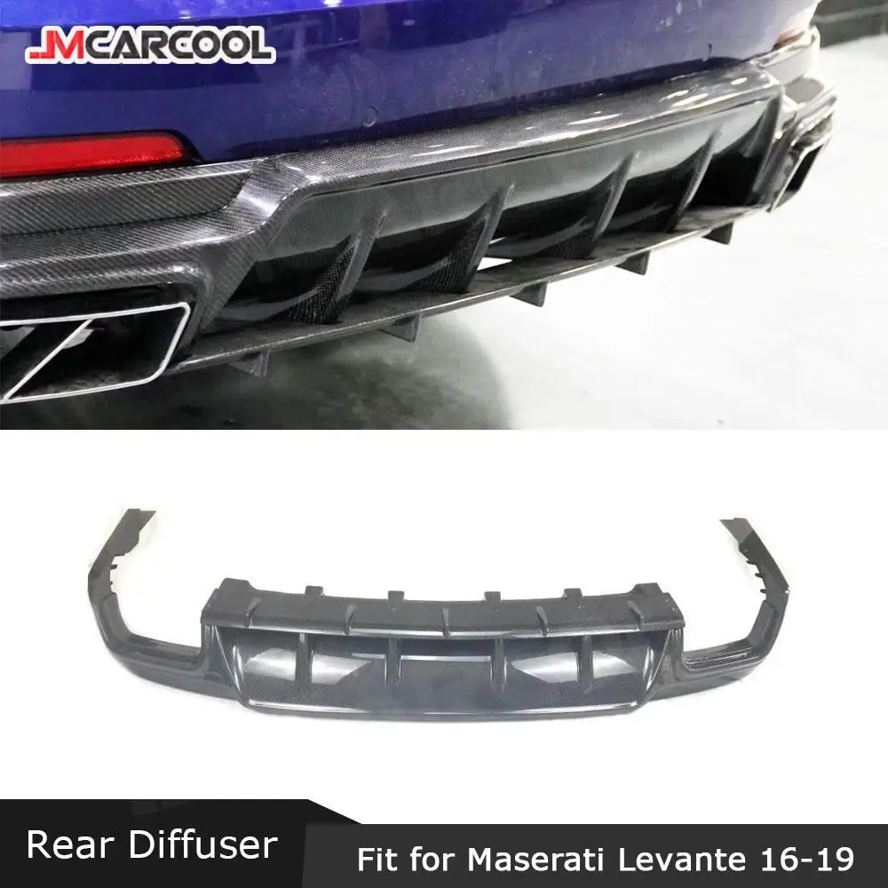 

Carbon Fiber Rear Diffuser Spoiler with Exhaust Tips Fit For Maserati Levante 2016 2017 2018 2019 MS Style FRP Bumper Lip Guard