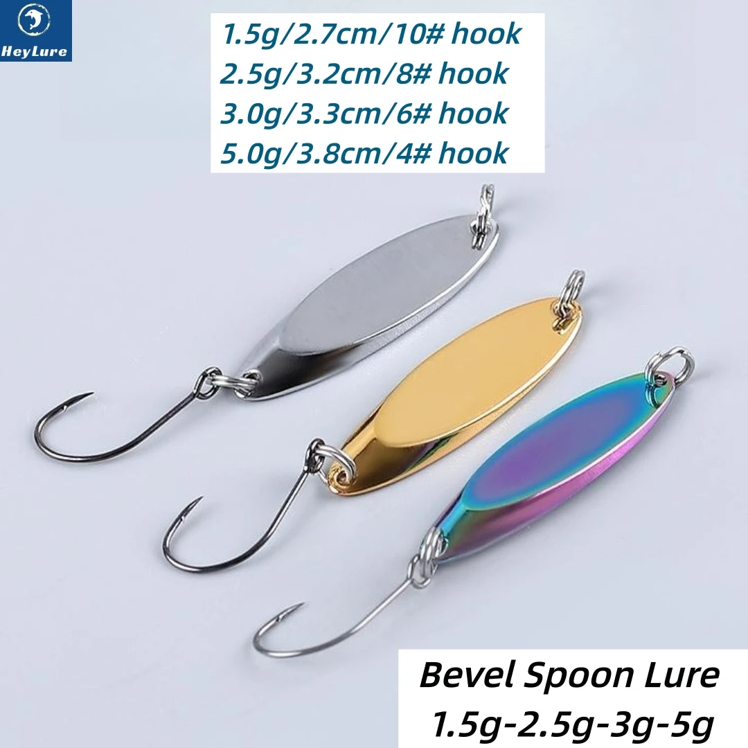 Bevel Spoon Lure 2.5g Metal Blade Fishing Lure Single Hook Sinking Paillette Cast Jigging  Crankbait Pesca for Bass Pike