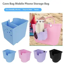 Silicone Storage Pouch Multifunction Soft Waterproof Phone Holder Phone Storage Organizer Water Cup Holder for Bogg Bag