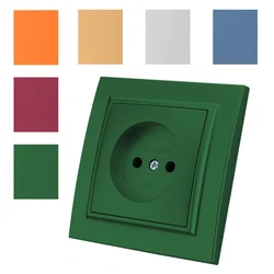 Green 250V Paint Plastic Not Ground EU Standard AC Classic Wall Embedded Electrical Outlets Flame Retardant Plugs Socket Socket