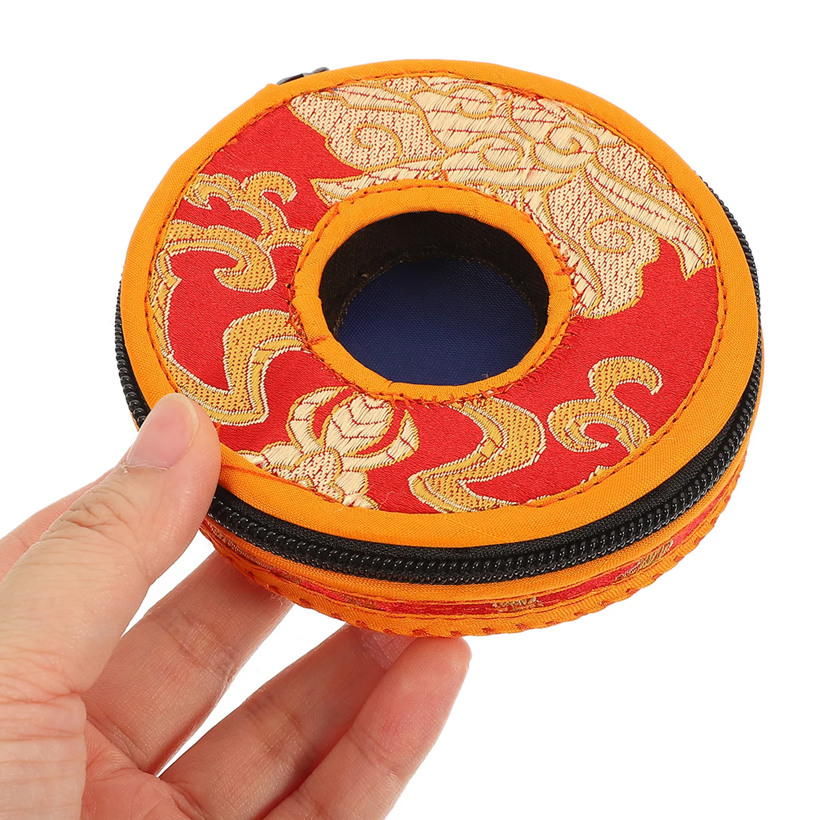 

Nepal Handmade Meditation Bell Case 10cm Copper Random Color Storage Pouch Durable Practical Protect Secure Place Craftsmanship
