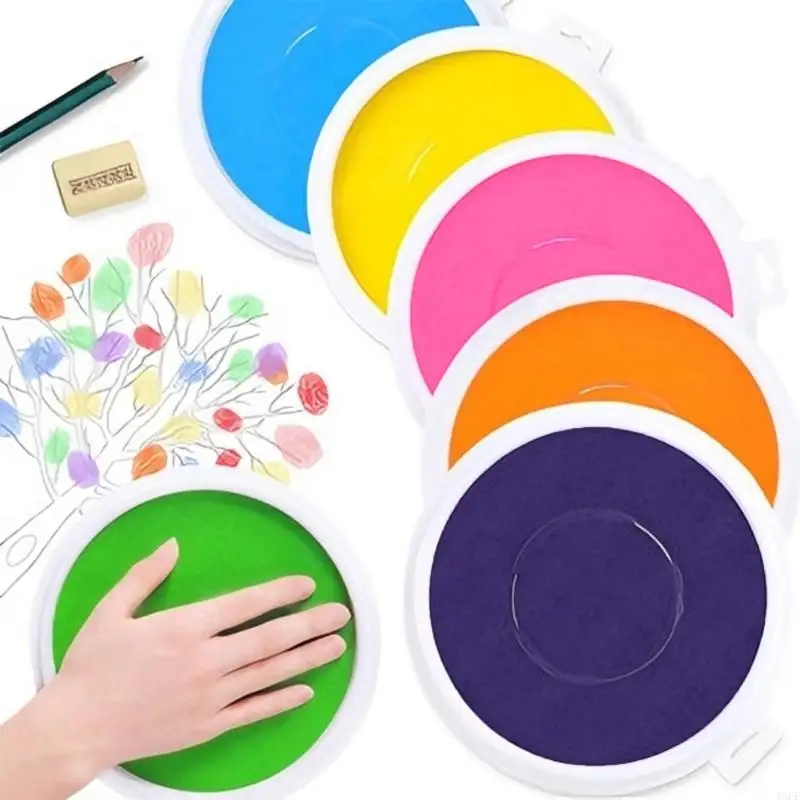  Easy Use Large Finger Painting Pads Set of 8 Bright Color Water Based Stamp Pad