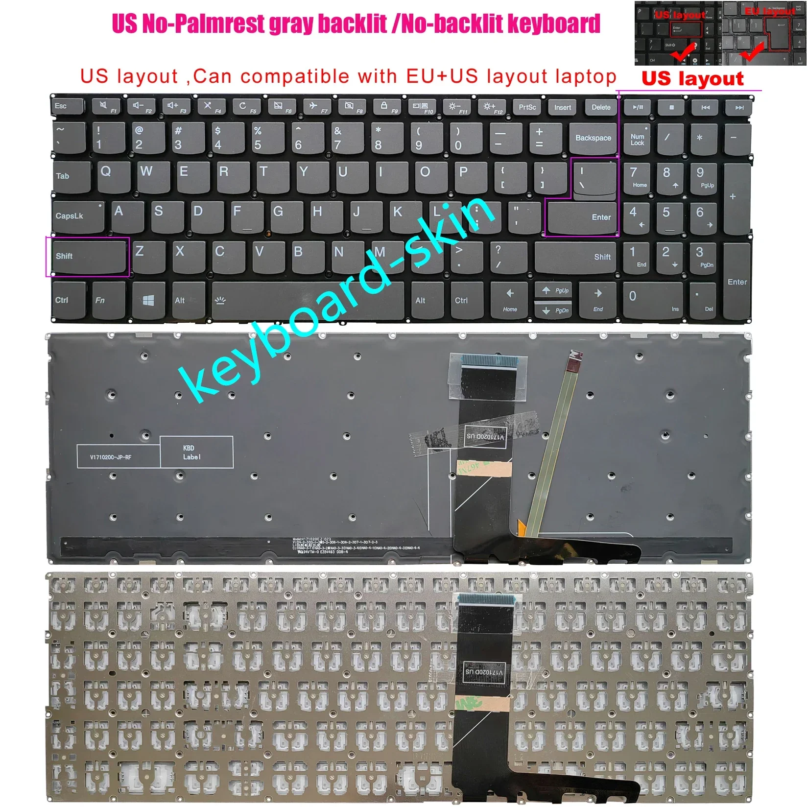 New US Backlit /no backlit Keyboard For Lenovo Yoga 9 15IMH5 82DE,C940-15 C940 15IRH 81TE C740-15IML 81TD S740-15IRH 81NY 81NW