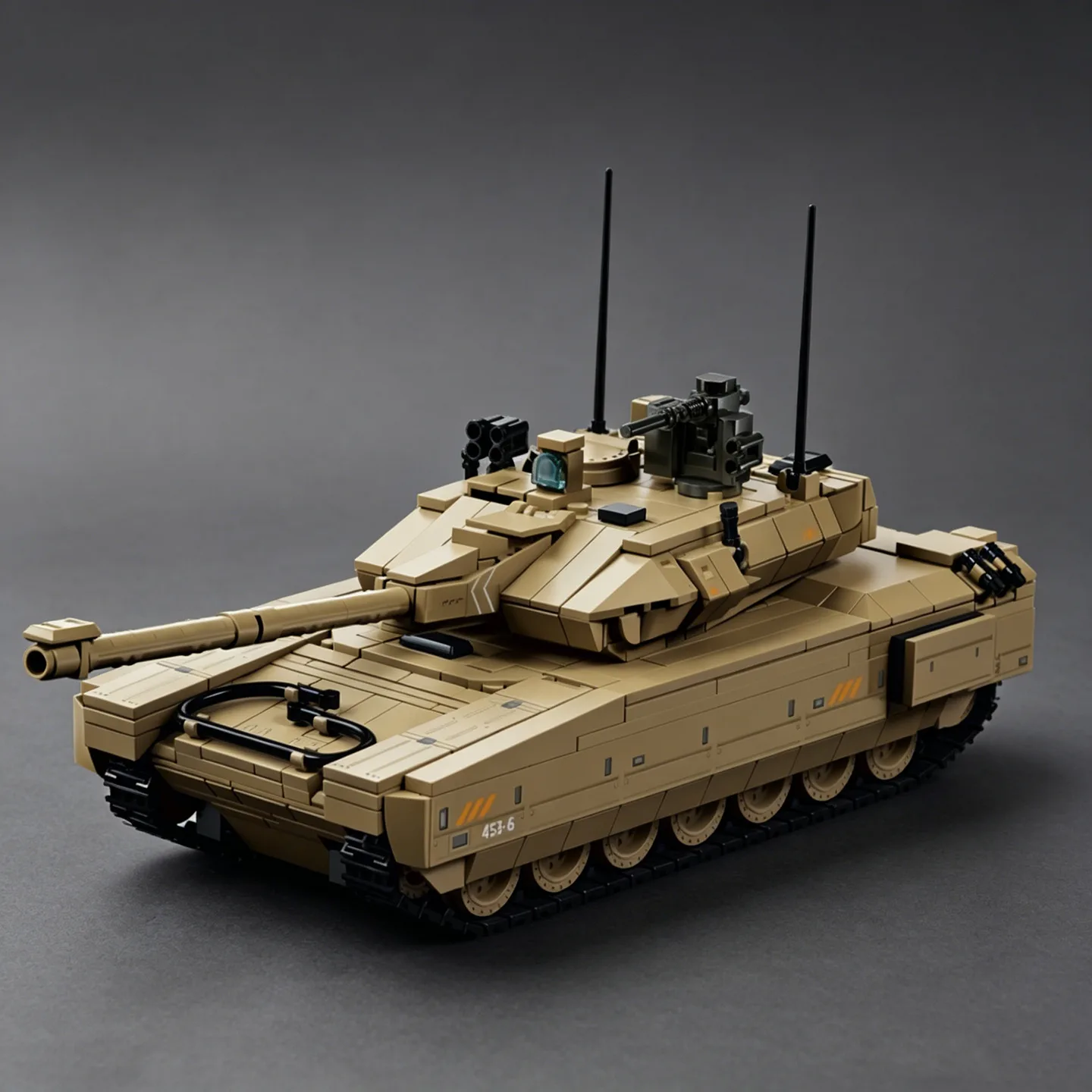 U.S. M1A2 Abrams Main Battle Tank Building Blocks Toy: Tracked Armored Vehicle Model