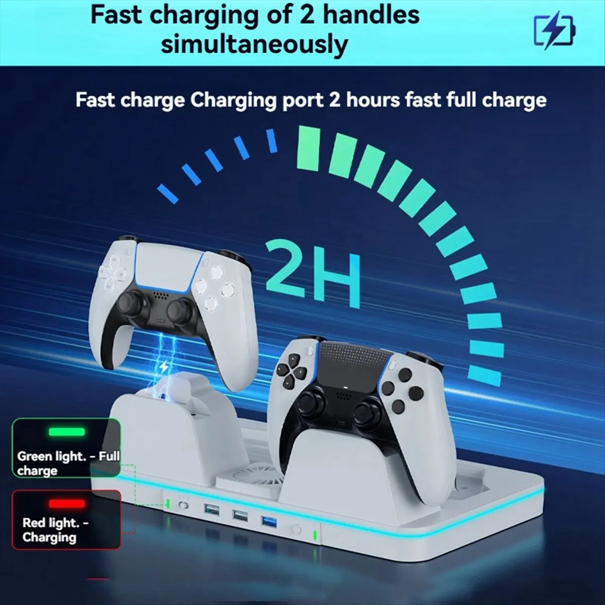 Super Sale Thermal Charging Dock for PS5/Slim/PRO Console Universal Multi-Function Charging Dock for PS5 RGB Lighting Stand