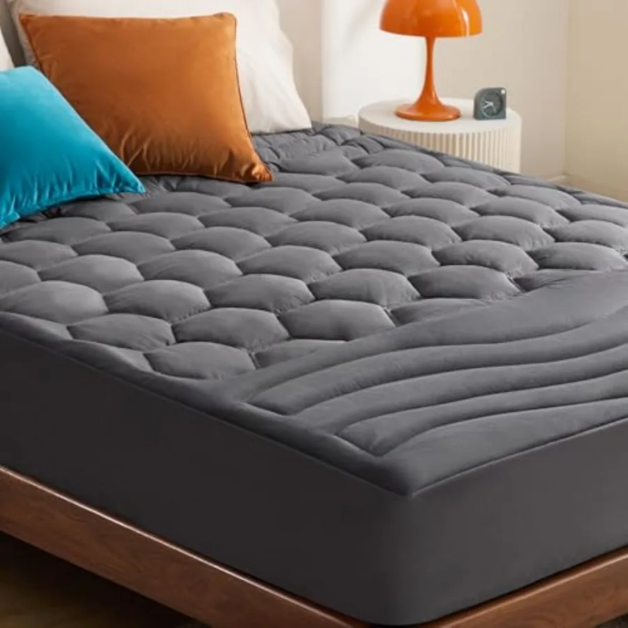

Size Mattress Pad - Soft Cooling Mattress Cover Padded, Quilted Fitted Mattress Protector with 8-21" Deep Pocket, Breathable Fl