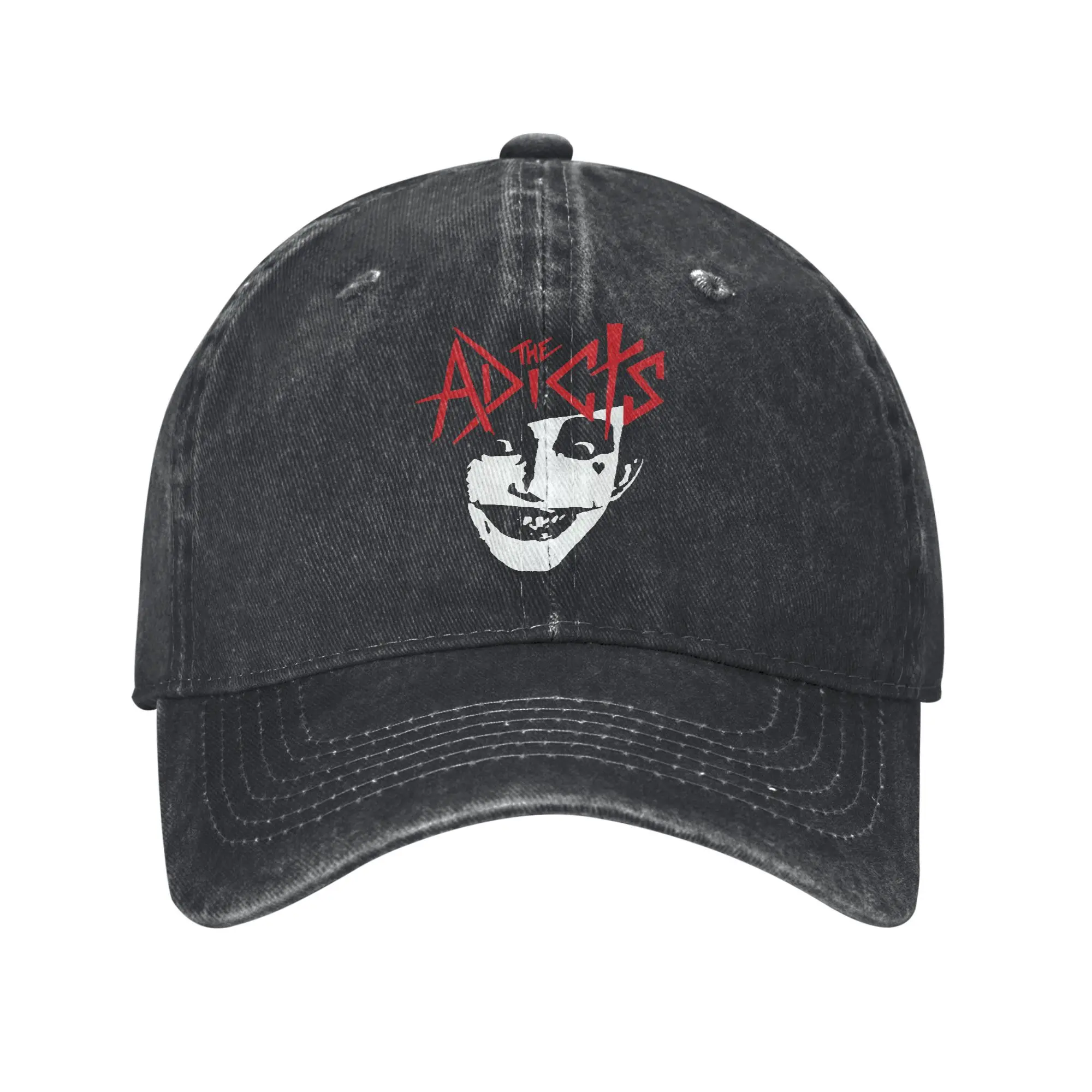 

Бейсбольная кепка в стиле панк The Adicts, модная потертая джинсовая бейсболка Snapback, стильная кепка для тренировок на открытом воздухе, регулируемая посадка, шляпа