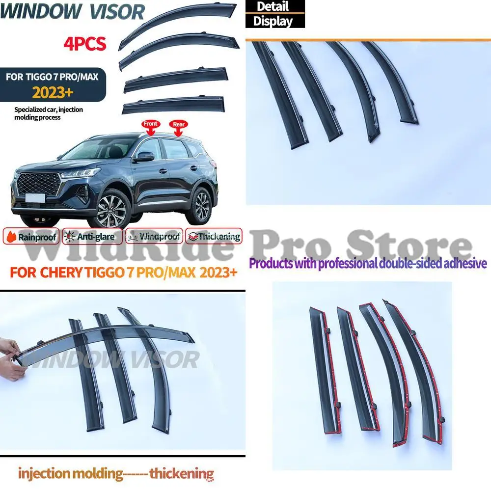 

1 комплект для Chery Tiggo 7, оконные козырьки 2016-2023, дефлекторы от дождя для боковых окон автомобиля