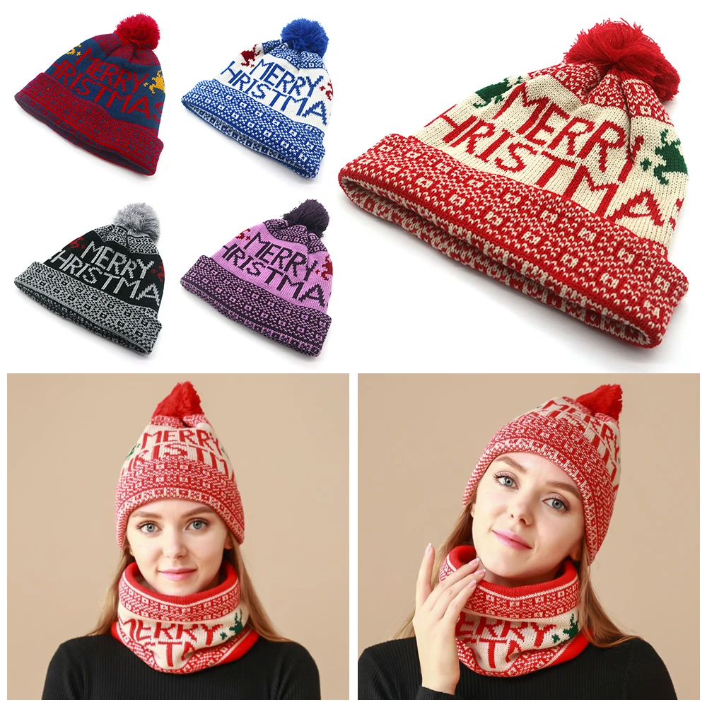 Moda inverno caldo natale cappello lavorato a maglia pompon alce berretti lavorati a maglia san valentino fiocco di neve più caldo regalo del cofano