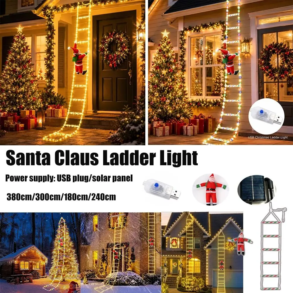 階段用ライト-led-クリスマスデコレーション-暖色系-8種類の点灯モード-クライミングフィギュア-カラフルな吊り下げライト-ledストリングライト-クリスマス