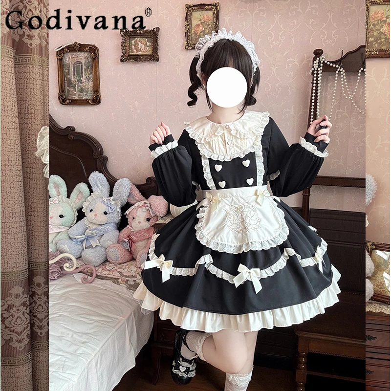

Vestidos Lolita Dresses Spring and Autumn Japanese Soft Girls Kawaii Birthday Party Short Dresses Patchwork Sleeve Y2K Cos Dress
