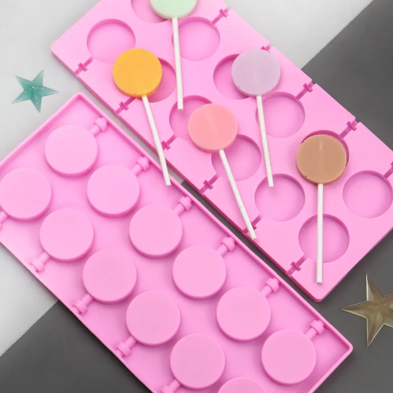 12 Hole Round Lollipop Silicone Mold Without Stick DIY Lollipop Mold Reposteria Y Pasteleria Accesorios Drop Shipping