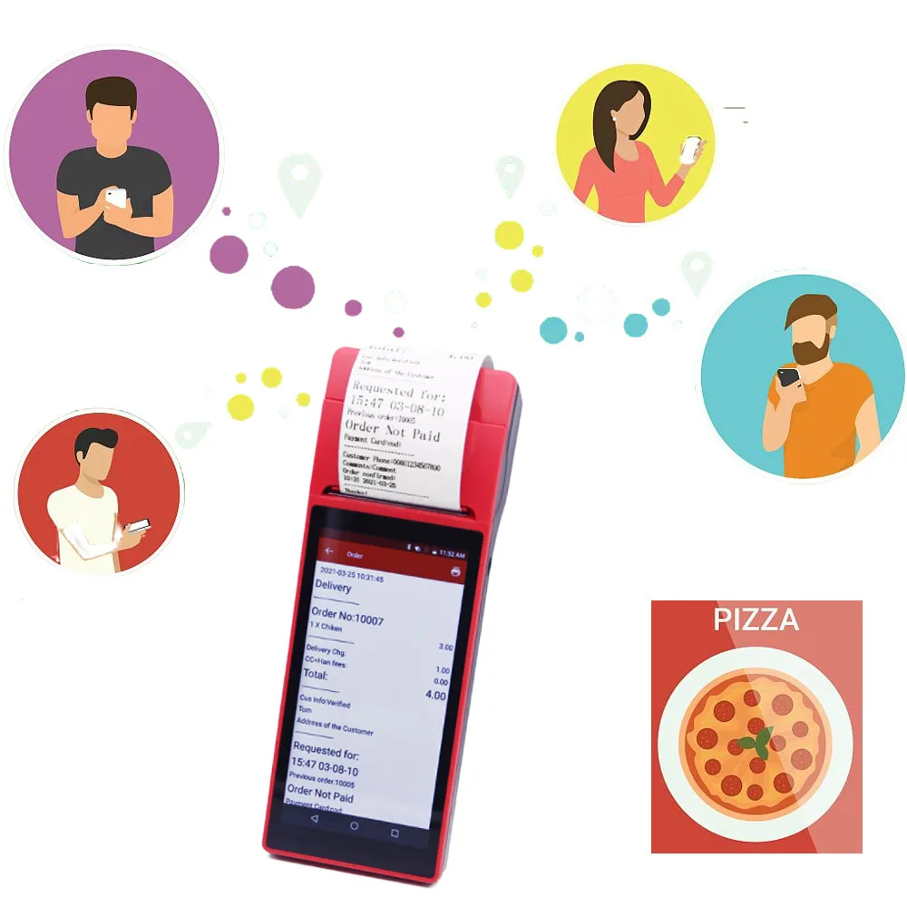 Terminal POS Android Layar Sentuh Dengan Sistem POS Untuk Pemesanan Makanan Online