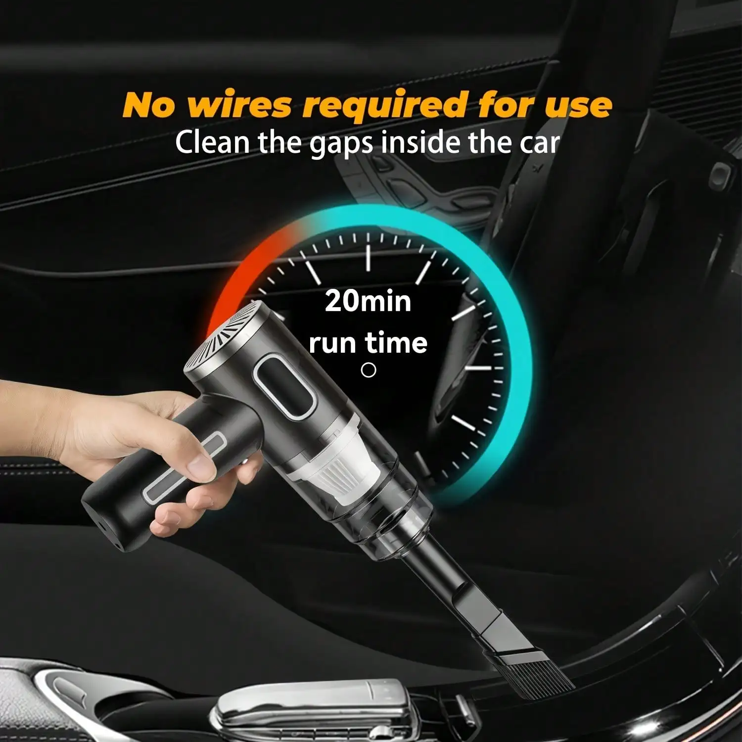 2-In-1 Cordless Handheld Vacuum (5000Pa): USB Charging, For Car/Home/Office/Computer Cleaning