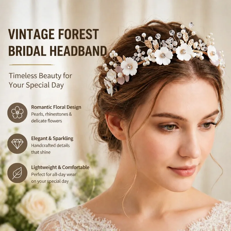 

Perfectly Matched with Wedding Dresses Stylish Bridal Headdress for Romantic Wedding Ceremony Occasions Hair Accessories