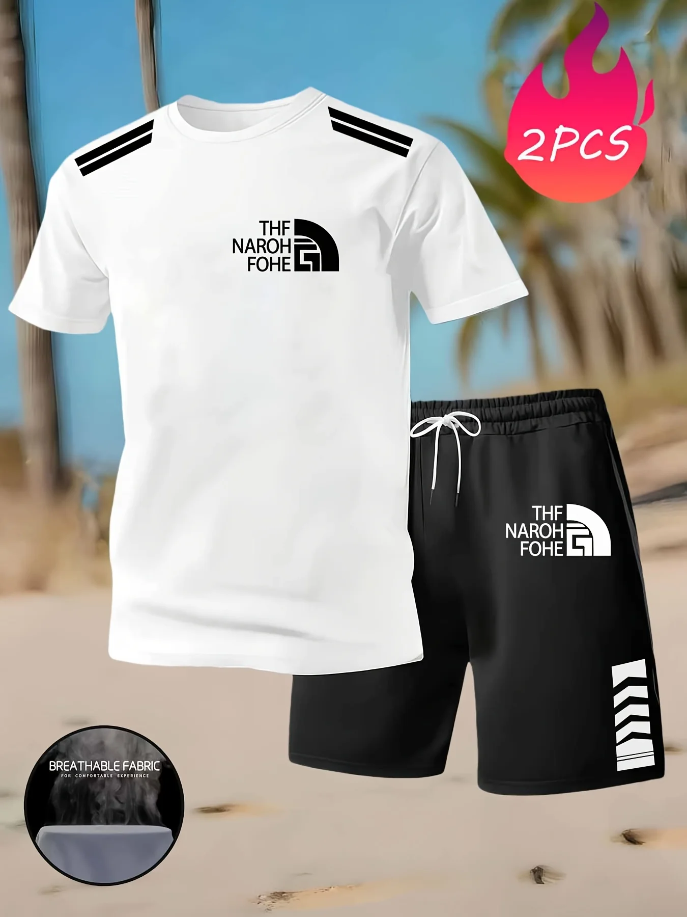 

2026 Hot Sale Men's Short-sleeved 3d T-Shirt Set - Polo Shirt with Shorts Set Two-piece Casual and Fashionable Sports Outfit