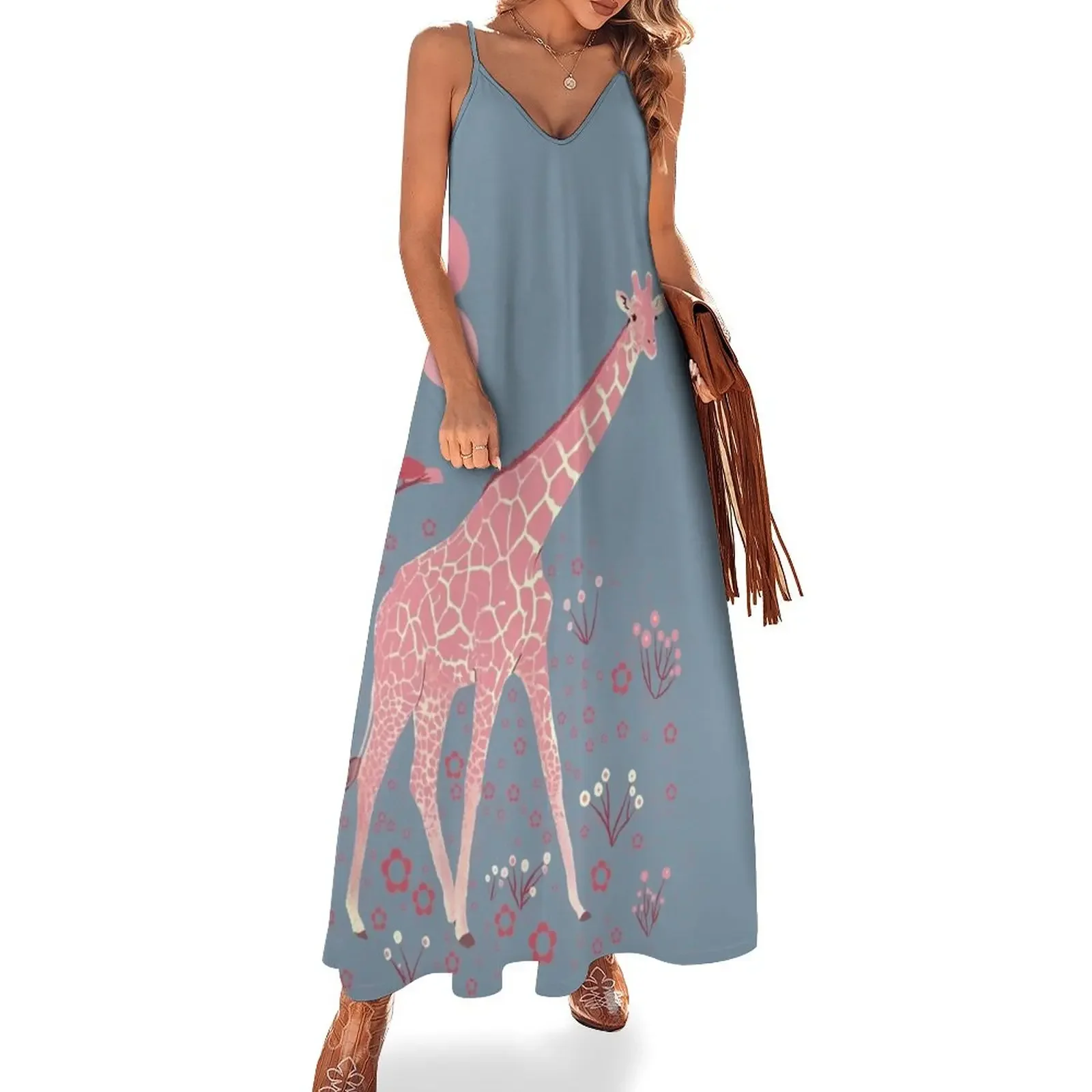 

Pink giraffe Sleeveless Dress dresses for womens 2025 elegant and pretty women's dresses Beachwear