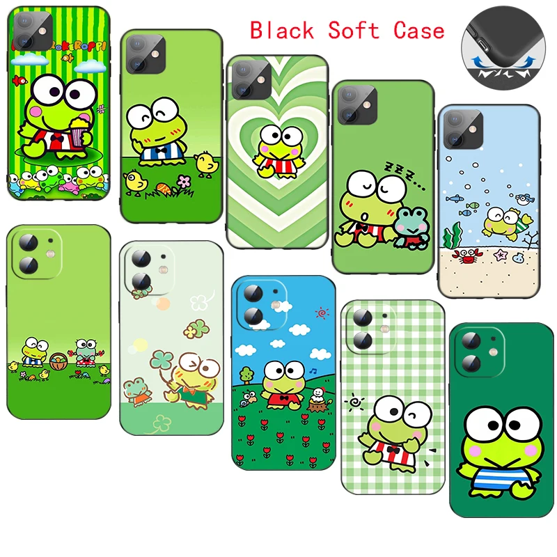 

CR38 G-Keroppi Frog Cartoon Soft Silicone Case for Samsung Galaxy S21 S23 FE S24 Ultra Plus A15 A25 35 A54 A55 5G Caver