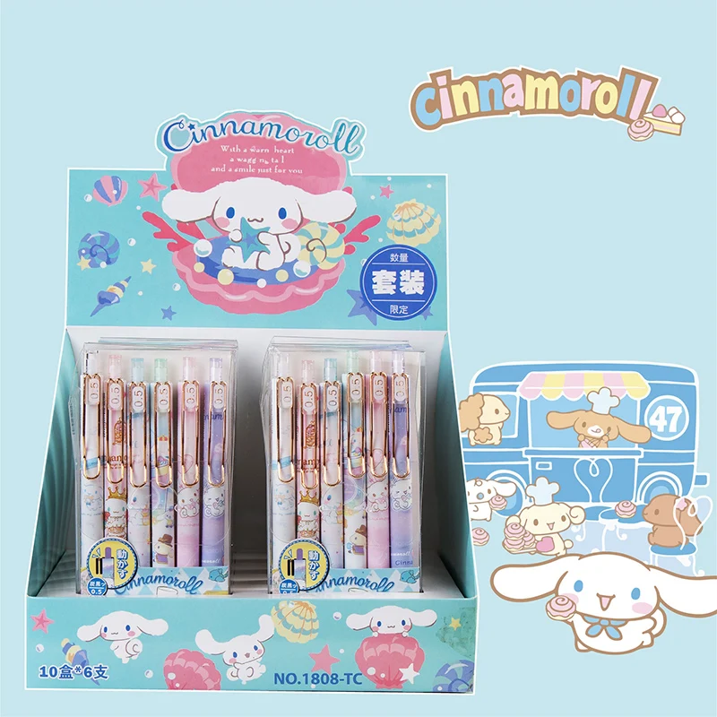 

Cartoon Cute Sanrio Cinnamoroll Press Neutral Pen Black Neutral Pen Writing Smooth Student Study Stationery Stationery Set