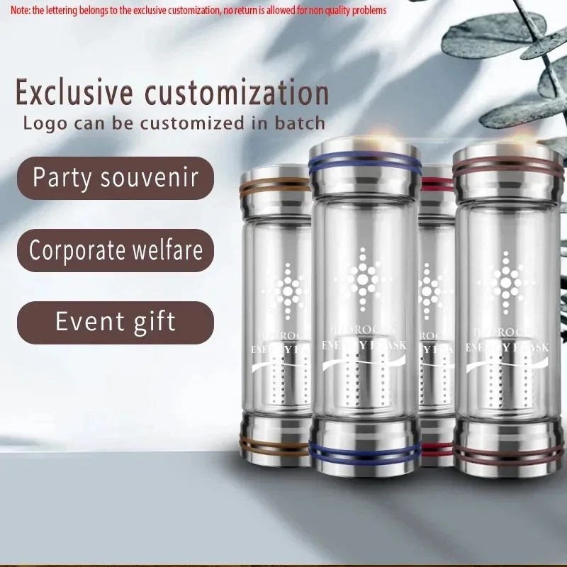 400ml alkaline water bottle（Can be usedpHValue increased to 7.2 to 9.5 Energy Bottle Jug，Hydrogen-rich glass material。The Tomali