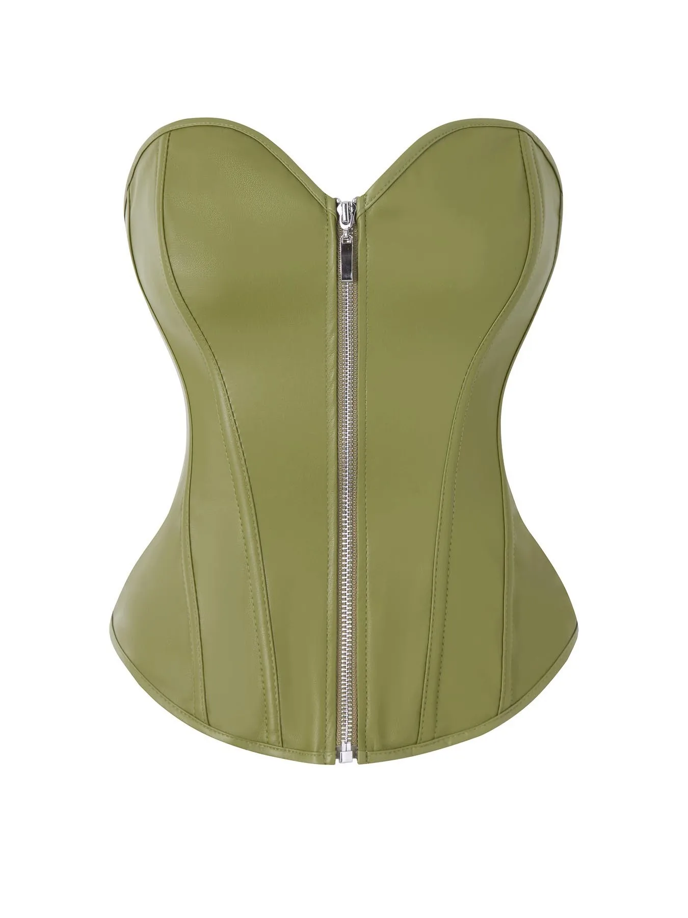 مشد تنحيف مثير بسحاب من جلد البولي يوريثان من كورت بانك للنساء على شكل علوي