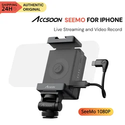 ACCSOON-Transmissão de Imagem Mirrorless Camera, Gravação de Vídeo, HD 1080P, 60FPS, SeeMo para iPhone, iPad, SLR, Live Streaming