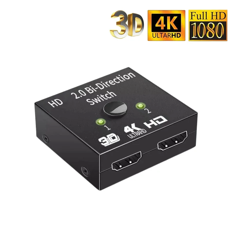 Splitter HDMI 1 Entrada 2 Salidas – 4K A 30Hz, 3D Y 1080p, Compatible Con PS5, Xbox, PC Y Proyectores – Incluye Cable USB De Alimentación