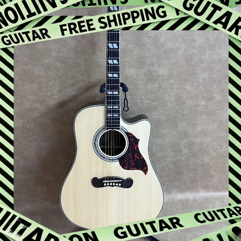 41 Inch Song 6 String Fixed Bridge Solid Top Acoustic Guitar Picea Asperata Body Handcrafted Sound Classic Style Beginner Gift