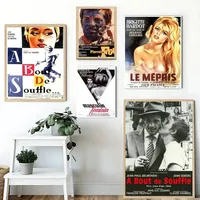 French Jean-Luc Godard Movie Poster Sticky Posters Waterproof Paper Sticker Coffee House Bar Home Decor