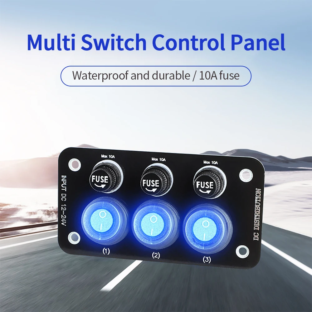24V 12V Switch Panel LED Light Toggle Car Fuse Protection Auto Car Accessories for Boat Marine Truck Trailer Camper Caravan RV