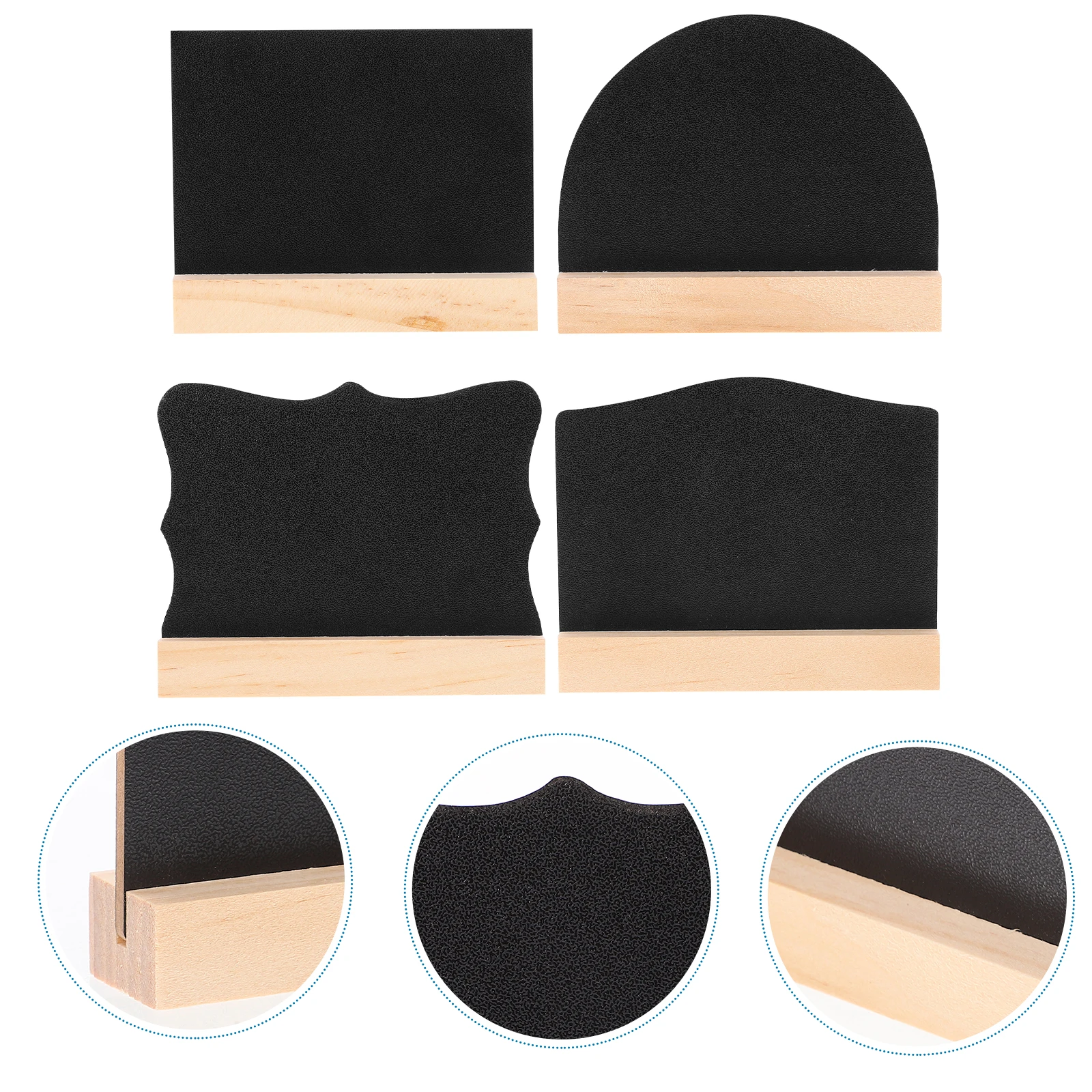 4pcs Mini Chalkboard Sign Wood Desktop Memo Message Board For Restaurant Wedding Party Erasable Writing Reusable