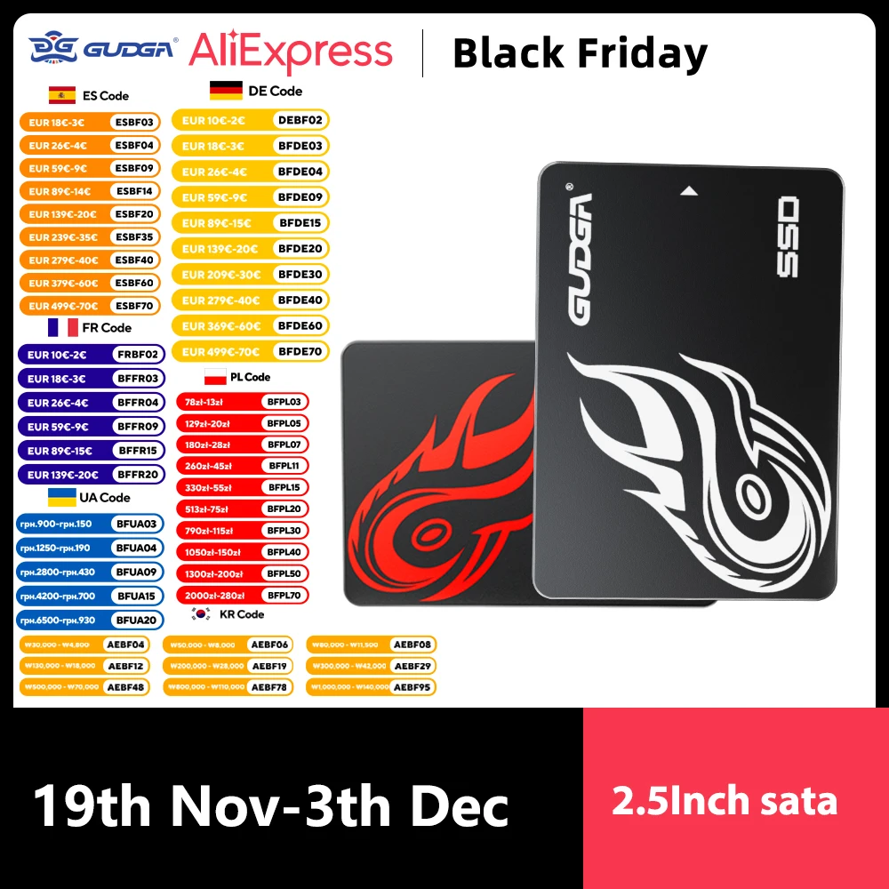 

GUDGA SSD SATA Best 2.5 SSD 1 ТБ 512 ГБ 256 ГБ 128 ГБ Акционные жесткие диски для ноутбука Hard Sata Acer Gaminggamer SSD