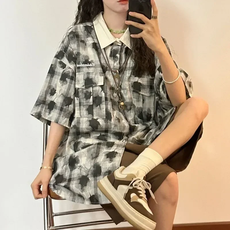 2025 Blusas Mujer De Moda Summer Blouses Women Clothing Short Sleeve Print Streetwear Shirts Casual Fashion Vintage Blouse Tops