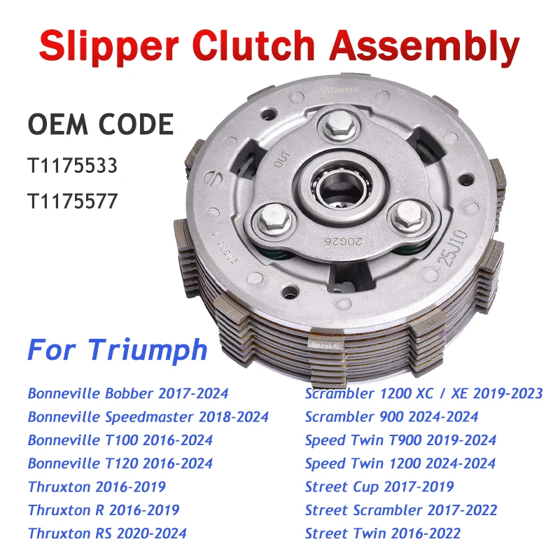 Slipper Clutch Assembly For Triumph Scrambler 1200 900 Bonneville T100 T120 Bobber Speed Twin T900 1200 Street Thruxton R RS