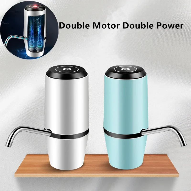 Electric Automatic Pump Dispenser Double Motor Bottle Drinking Water USB Fast Charging For Hone Ofice Camping