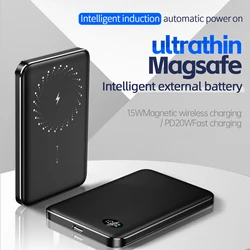 New 20W Back Backup Battery Macsafe Powerbank Magnetic Power Banks Wireless Phone Charger For iPhone 16 15 14 13 12Pro Samsung