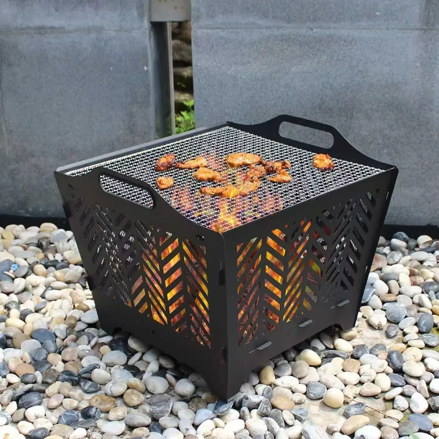 Outdoor Portable Fireplace Patio BBQ Grill Foldable Camping Heater Grill