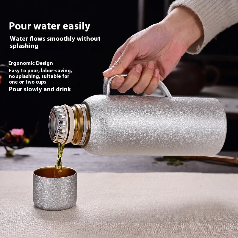 

Titanium-coated Thermos Flask Large-capacity Thermos Flask, High-end Household Outdoor and Office Mechanical Thermos Flask