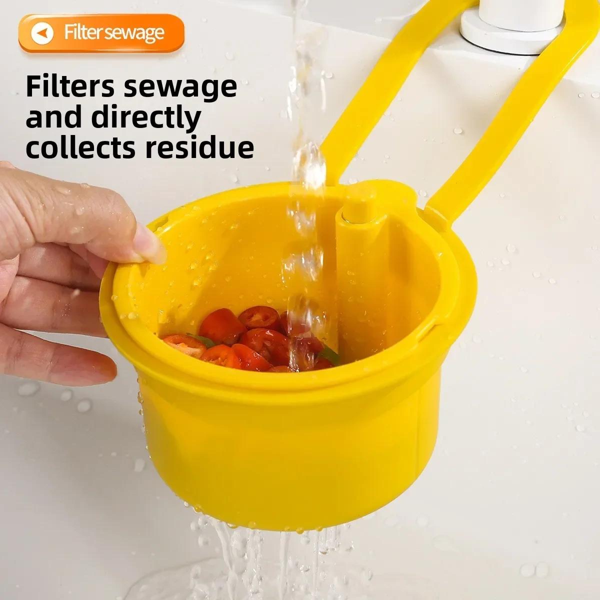 Wall-mounted Sink Colander Kitchen Sink Separator Food Debris Filter Basket Fruit Washing and Draining Basket