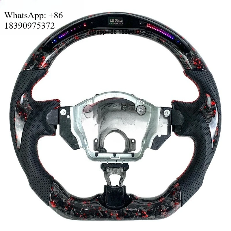 Custom Sports Forged Carbon Fiber Steering Wheel for  Car Accessories Upgrade Support LED RPM Display