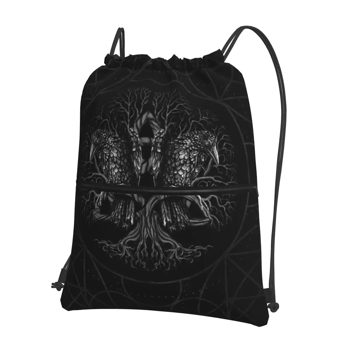 Tree Of Life Yggdrasil With Raven Backpacks Multi-function Drawstring Bags Sports Bag Book Bags for Man Woman Students