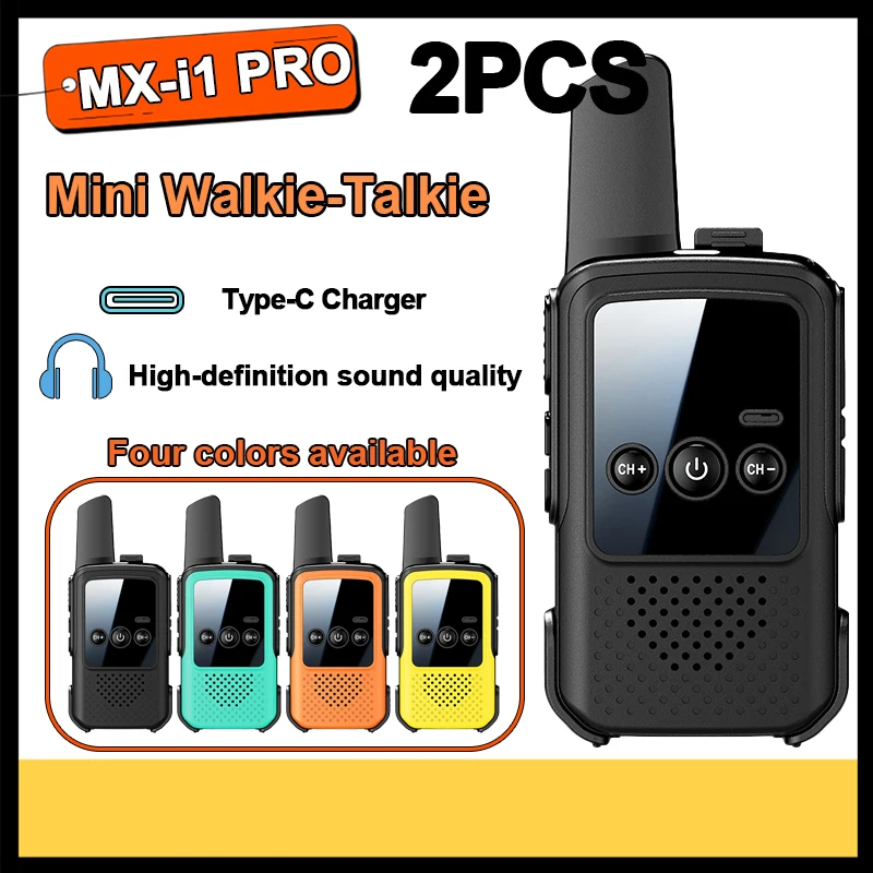 2-個-mx-i1-プロミニ長距離トランシーバー-type-c-充電ポータブル双方向ラジオキャンプハイキング旅行誕生日ギフト-c59