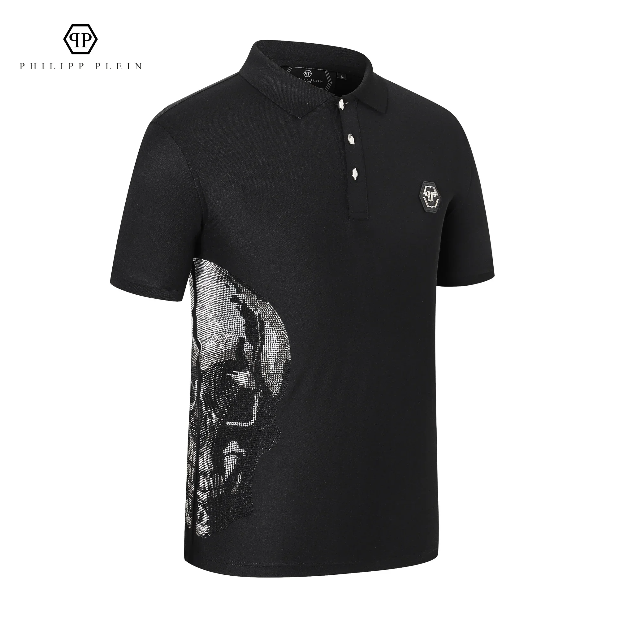 Philipp Plein New Trend Personality Fashion Summer Men's and Women's Diamond POLO Shirts Men's and Women's Casual Outdoor Party