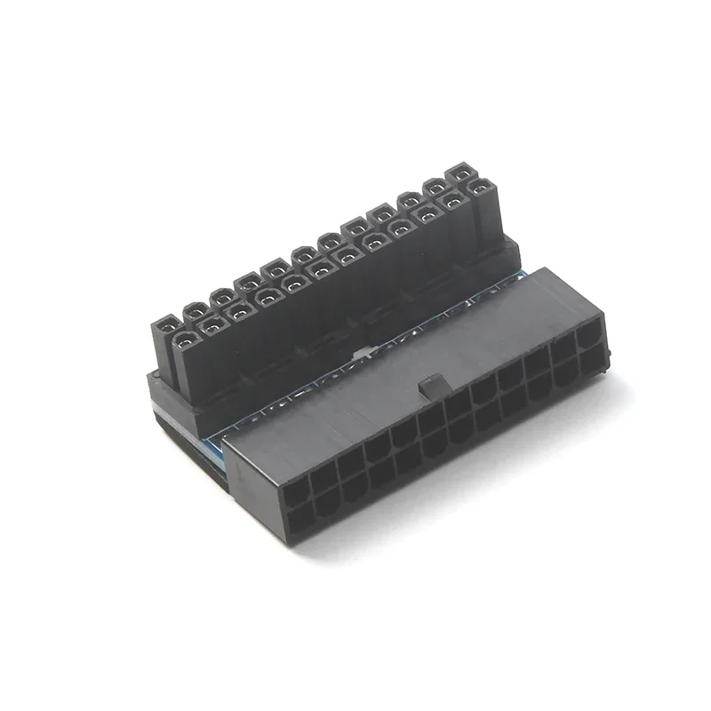 Adaptador de energia atx de 24 pinos 90 graus, plugue de conector para computador, acessório de placa-mãe