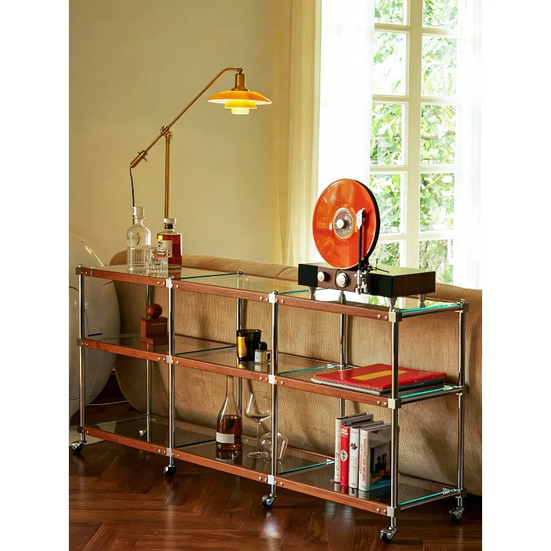Bauhaus cabinet medieval dining side cabinet, removable home living room sofa porch bucket rack stainless steel floor