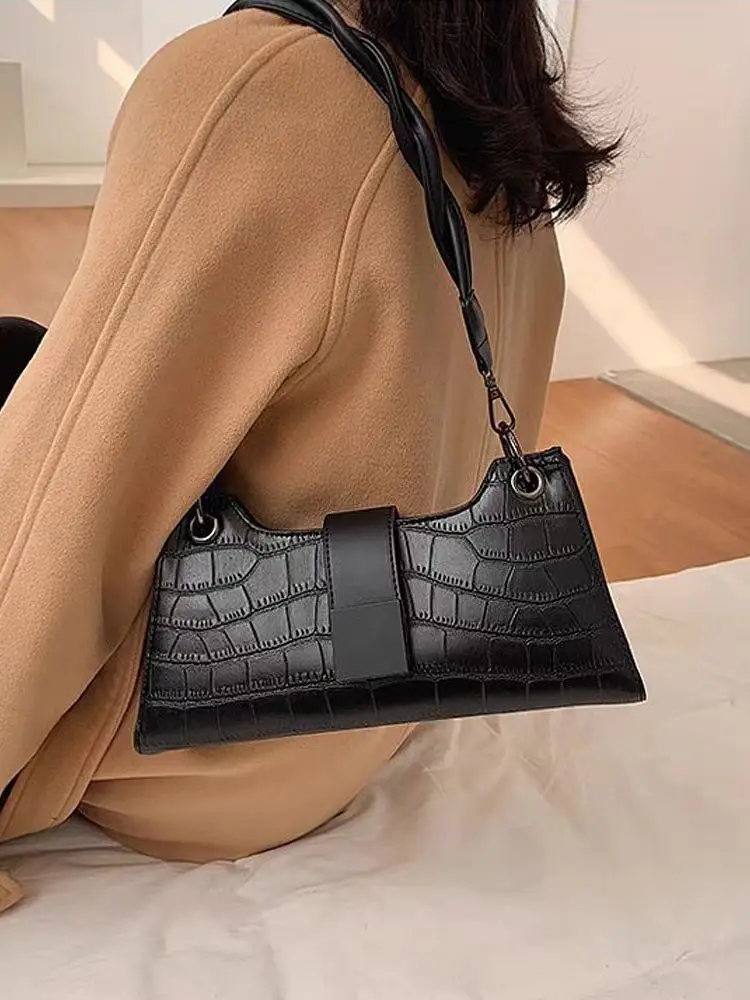 

Niche popular ins trend high-end crocodile pattern retro armpit bag niche design fashionable versatile shoulder crossbody bag