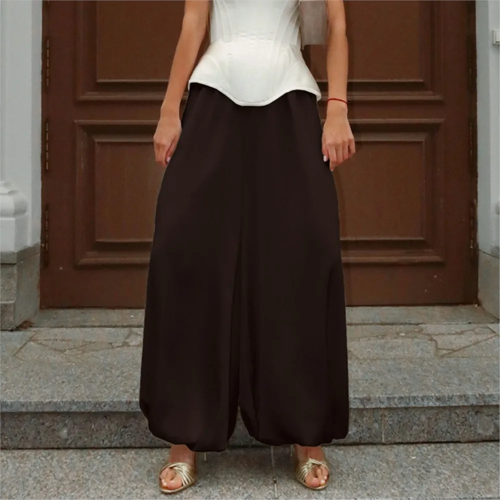 Women's Clothing Solid Color Long Pants For Woman All-match Simple Style Trousers Retro Casual Temperament Loose Fashion Trendy